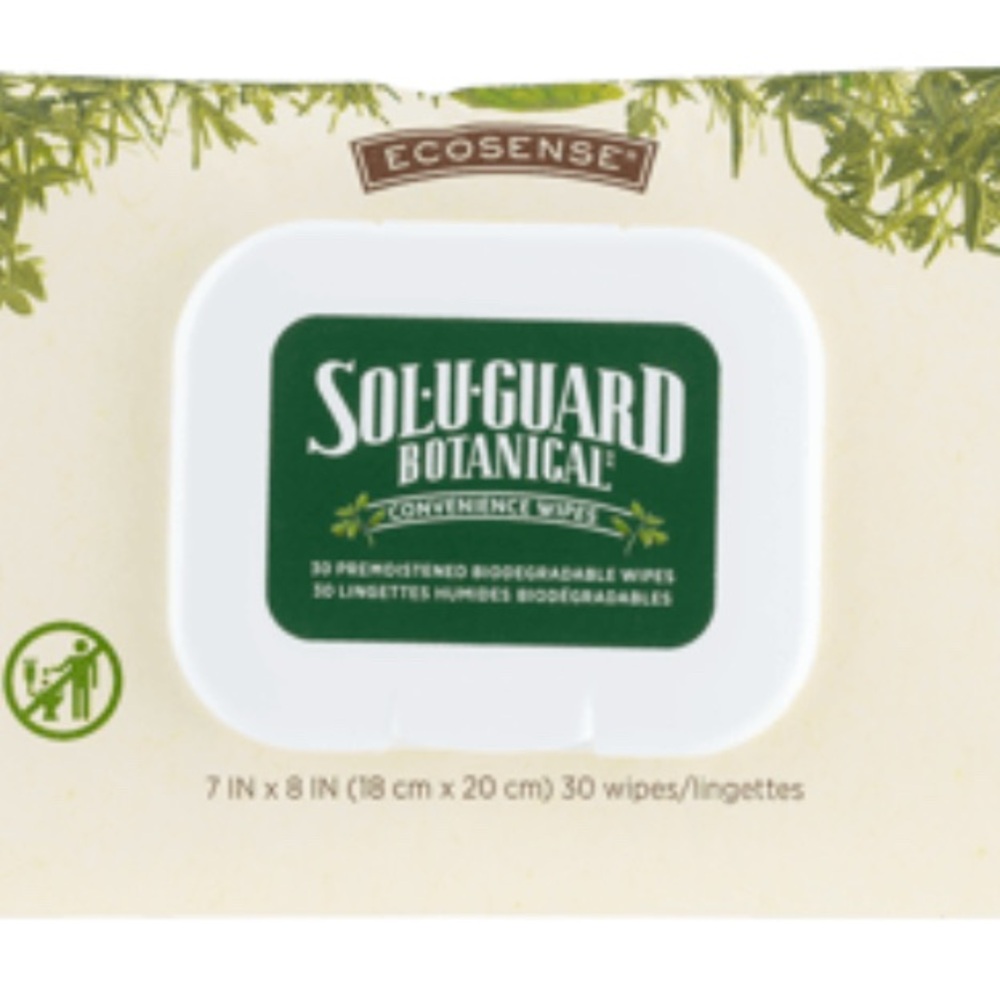 Natural Ecosense Sol-U-Guard Botanical Convenience pack of 30 wipes